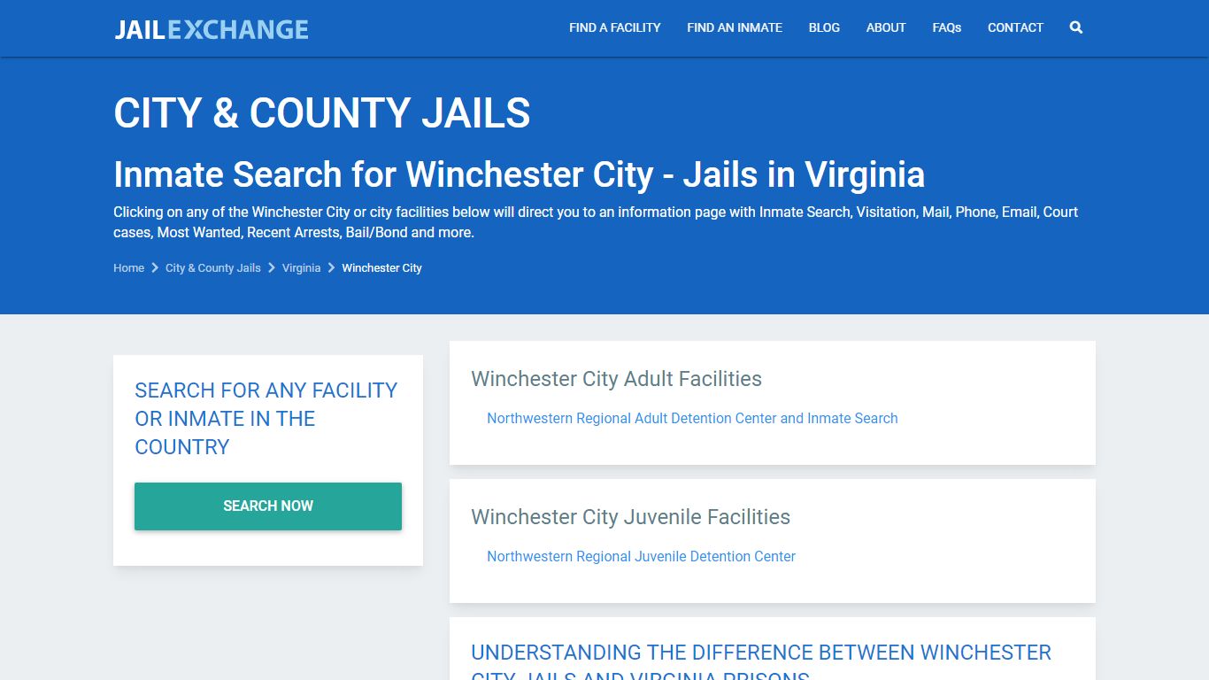 Winchester city Jail Inmates | Arrests | Mugshots | VA